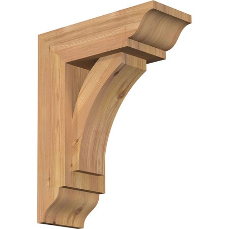 Ekena Millwork Thorton Traditional Smooth Bracket w/ Offset Brace, Western Red Cedar, 5 1/2"W x 14"D x 18"H BKT0604X14X18THR01SWR